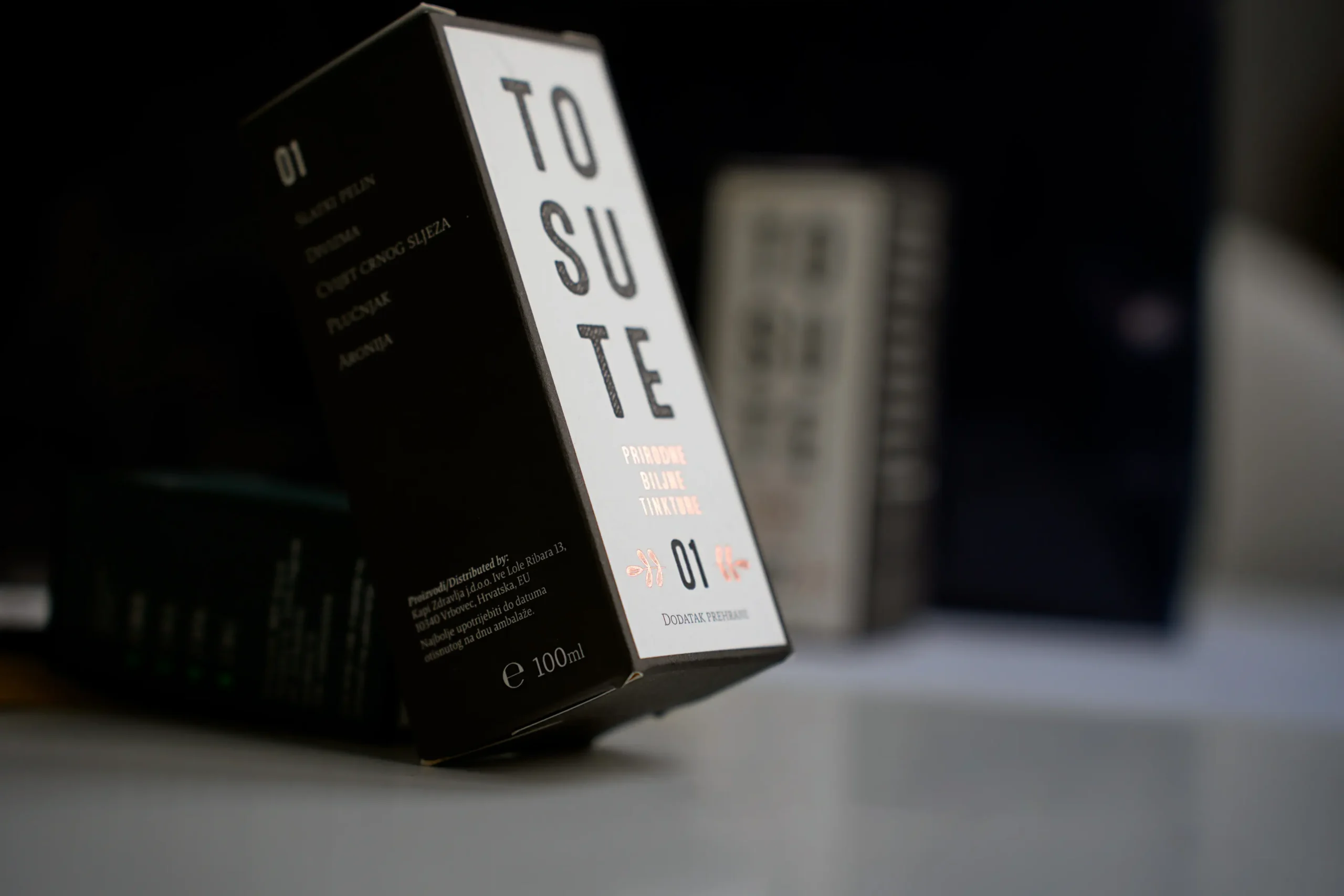 TO SU TE natural herbal tincture 01 product box 100ml Croatia